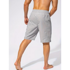 Men's Zip Pocket Sports Shorts, Swimwear, Quick Dry Lightweight Breathable UV Protection Beach Swimming Trunks (No Mesh Lining)