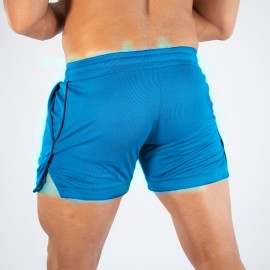Quick Drying Comfy Shorts, Men's Casual Slightly Stretch Waist Drawstring Shorts For Summer Gym Workout Training