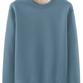 New Men's Casual Fashionable Solid Color Crew Neck Sweatshirts For Autumn And Winter